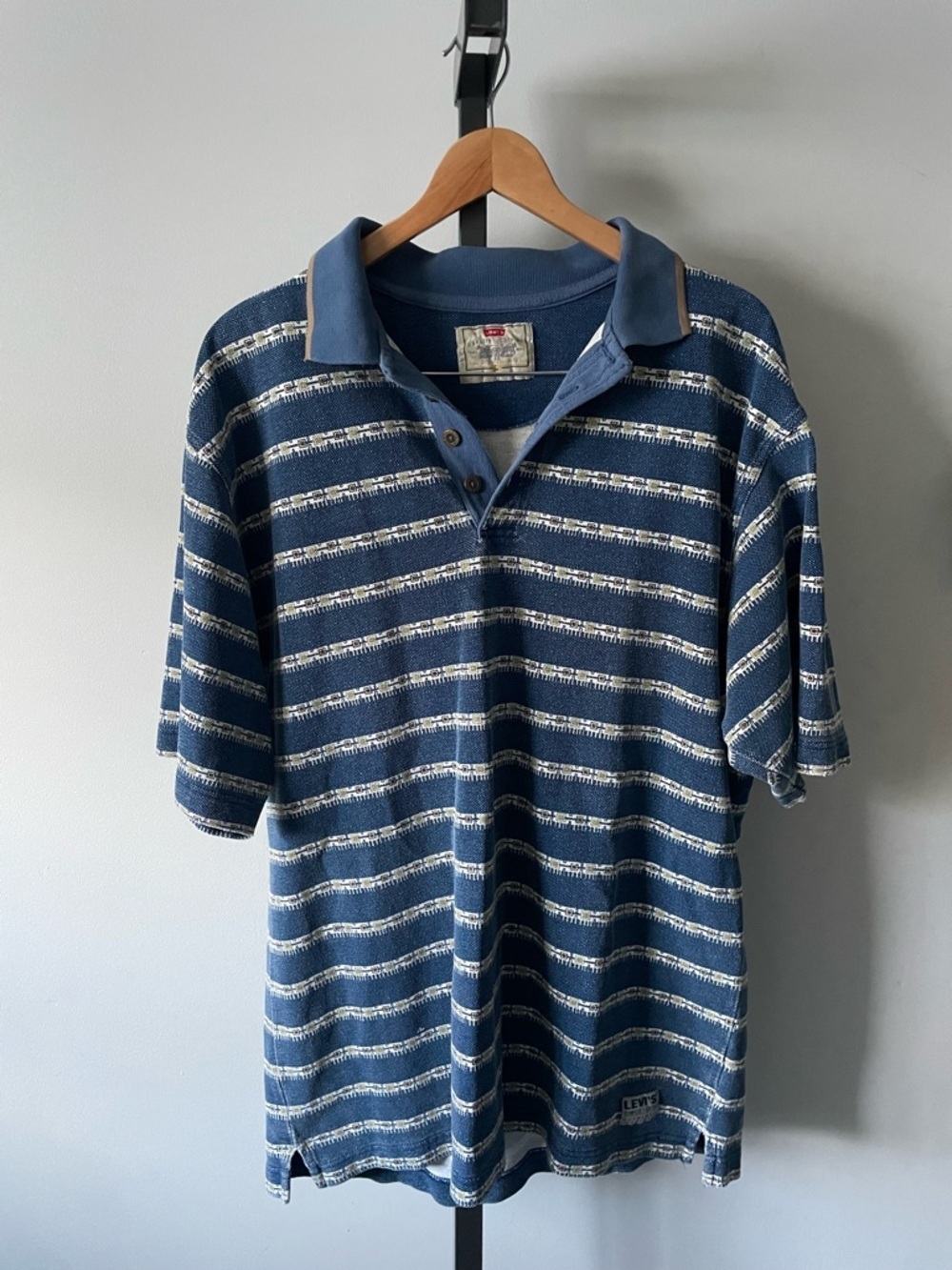 90s Vintage Levi’s Authentic Jeanswear Polo Shirt 100% Cotton Mens